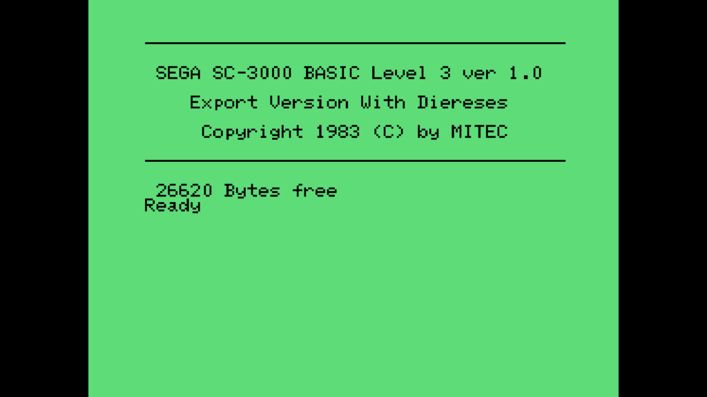 Sega SC-3000 Basic