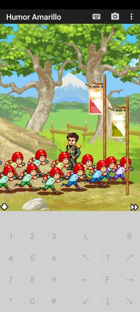 Humor Amarillo para teléfonos Java, ejecutándose en Android.