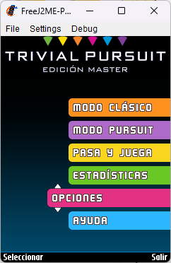 Trivial Pursuit Master Edition para teléfonos Java, resolución 240x320.