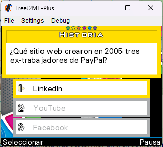 Trivial Pursuit Maste Edition para teléfonos Java, resolución 320x240.
