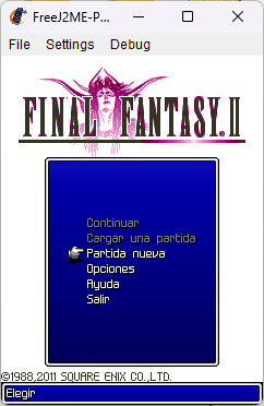 Final Fantasy II para teléfonos Java, resolución 240x320.
