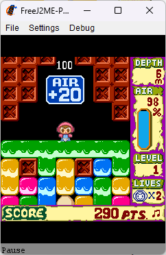 Mr. Driller Deluxe para teléfonos Java, resolución 240x320.
